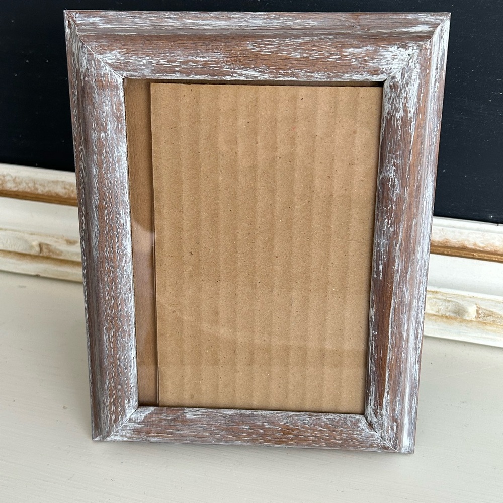 Rustic Brown and White Photo Frame